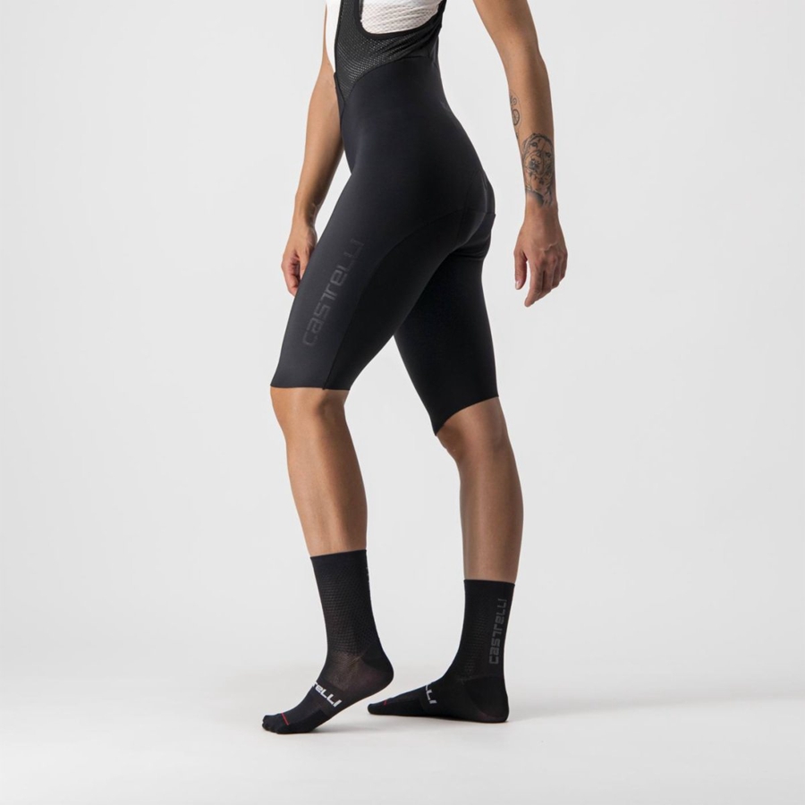 Castelli OMLOOP NANO W Women Bib Shorts Black | FRPSMB-805