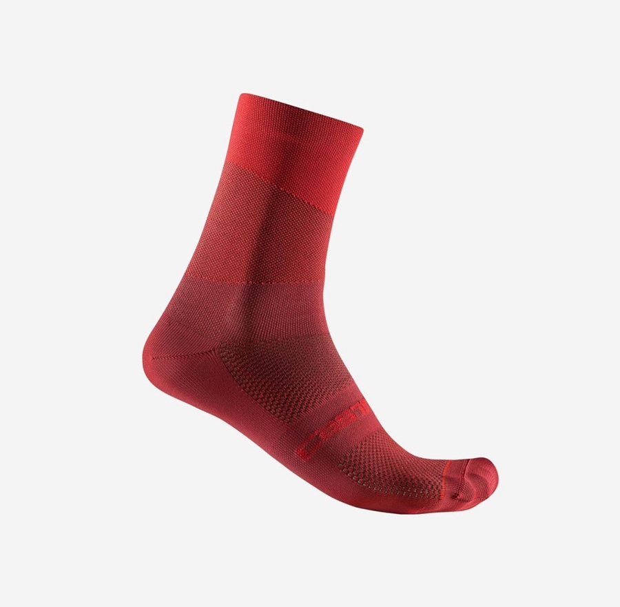 Castelli ORIZZONTE 15 Men Socks Red / Red | LVXIFY-491