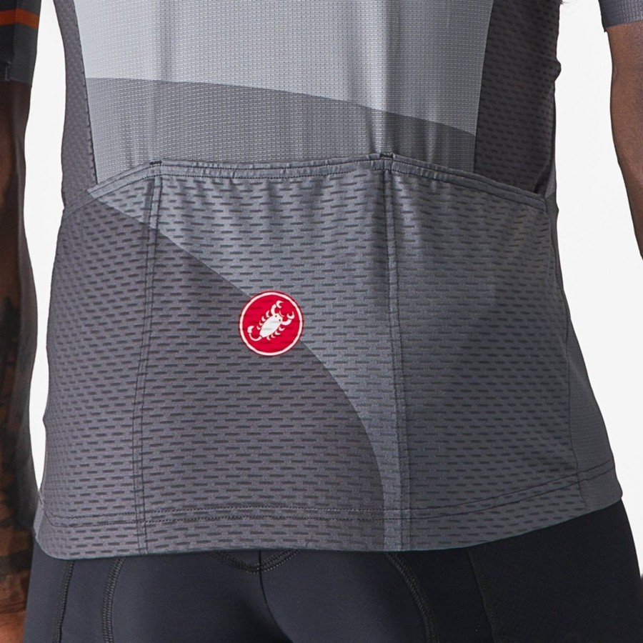 Castelli ORIZZONTE Men Jersey Dark Grey / Silver Grey | DMPINE-345