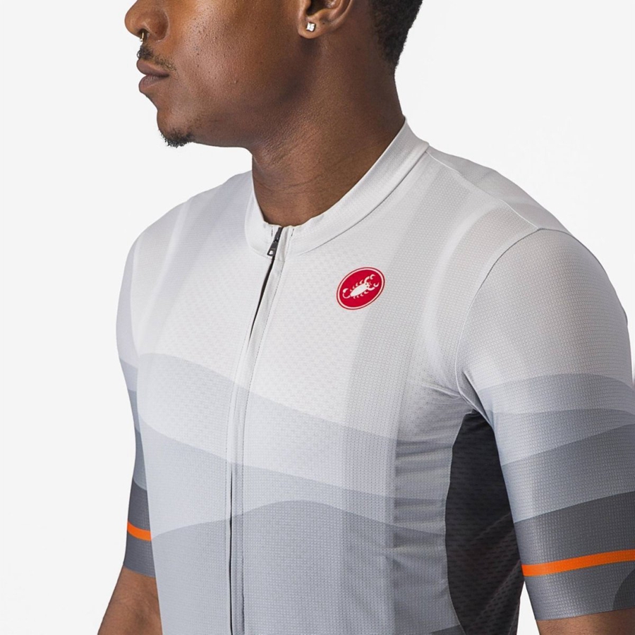 Castelli ORIZZONTE Men Jersey Dark Grey / Silver Grey | DMPINE-345