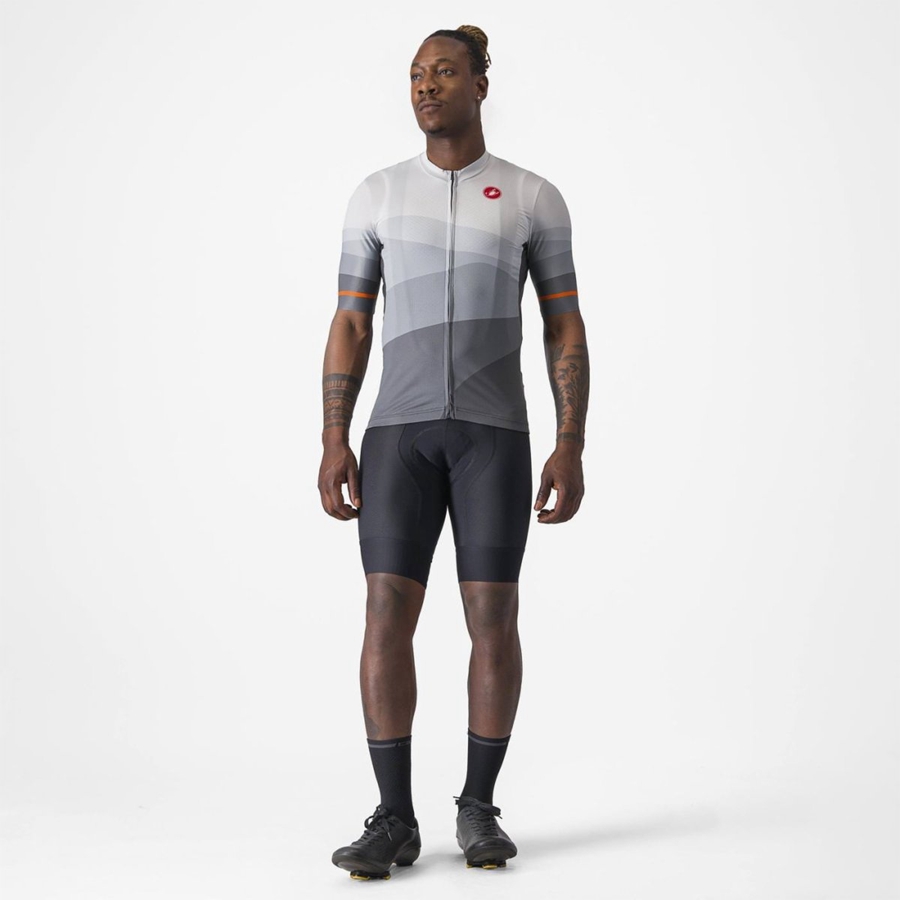 Castelli ORIZZONTE Men Jersey Dark Grey / Silver Grey | DMPINE-345