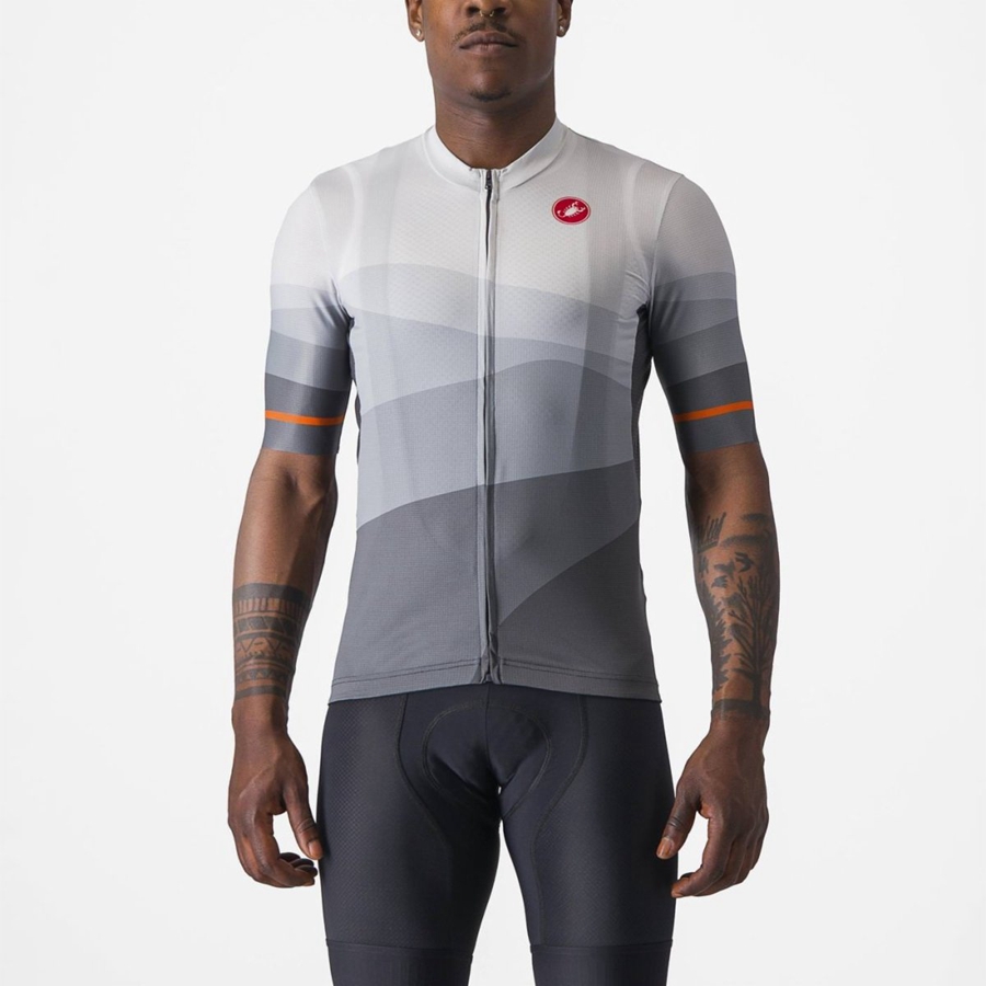 Castelli ORIZZONTE Men Jersey Dark Grey / Silver Grey | DMPINE-345