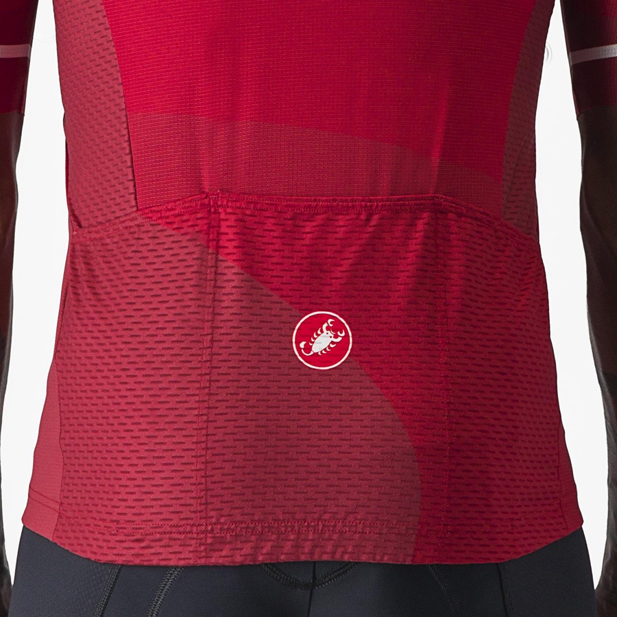 Castelli ORIZZONTE Men Jersey Red / Red / White | OIQENK-257