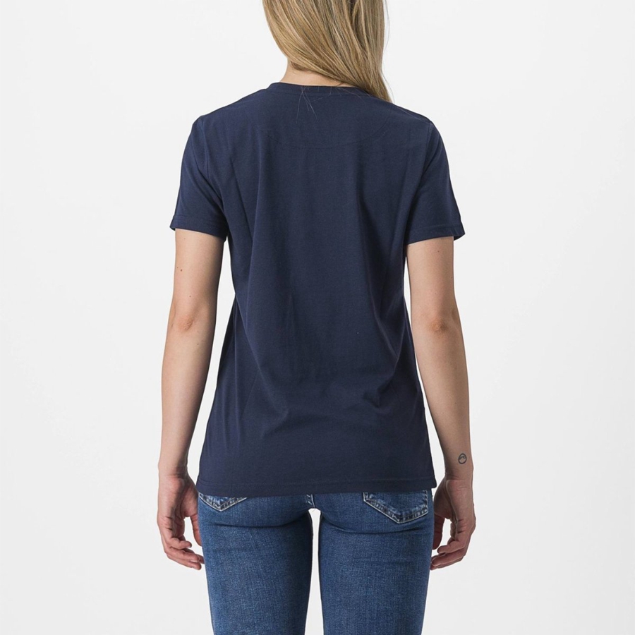 Castelli PEDALARE TEE Women Casual Blue | TOCKAG-057