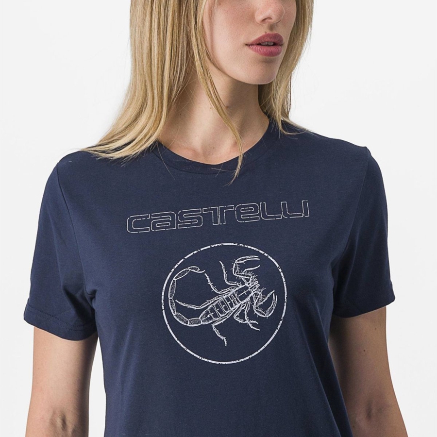 Castelli PEDALARE TEE Women Casual Blue | TOCKAG-057