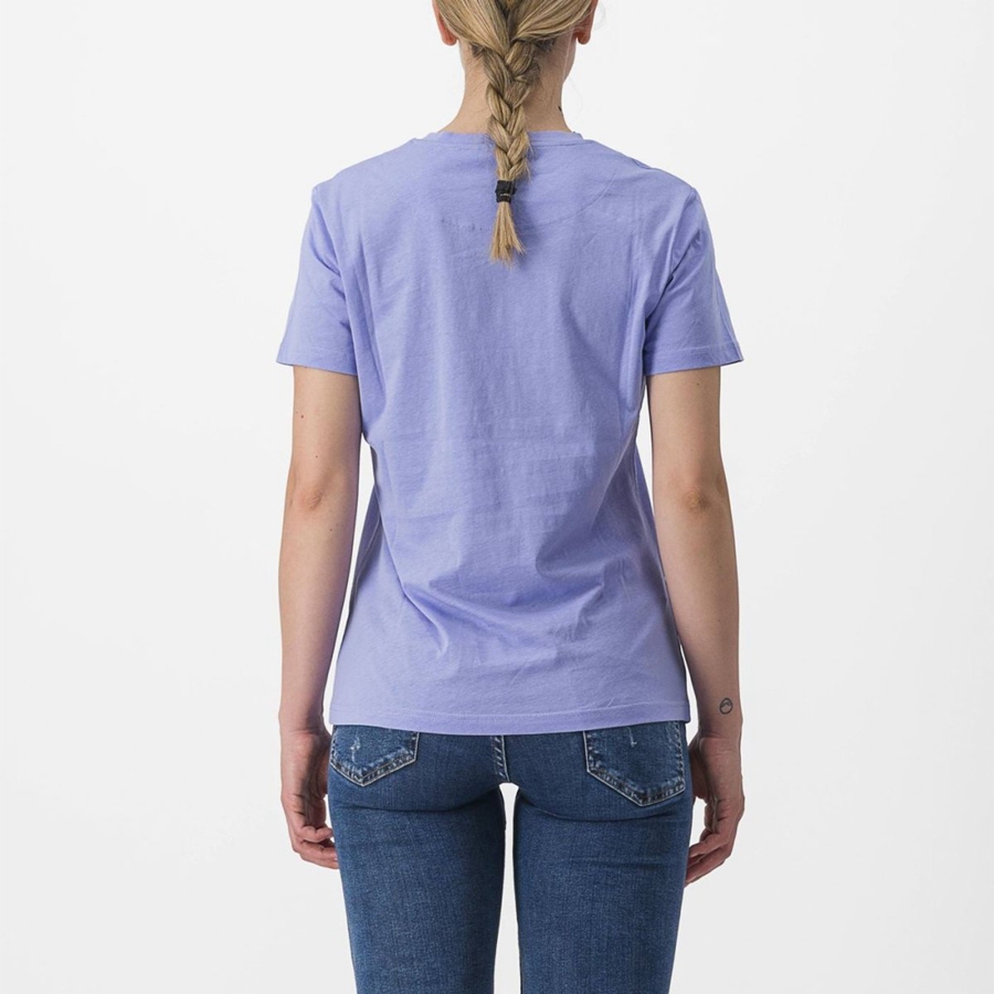 Castelli PEDALARE TEE Women Casual Purple White | MVYICO-941