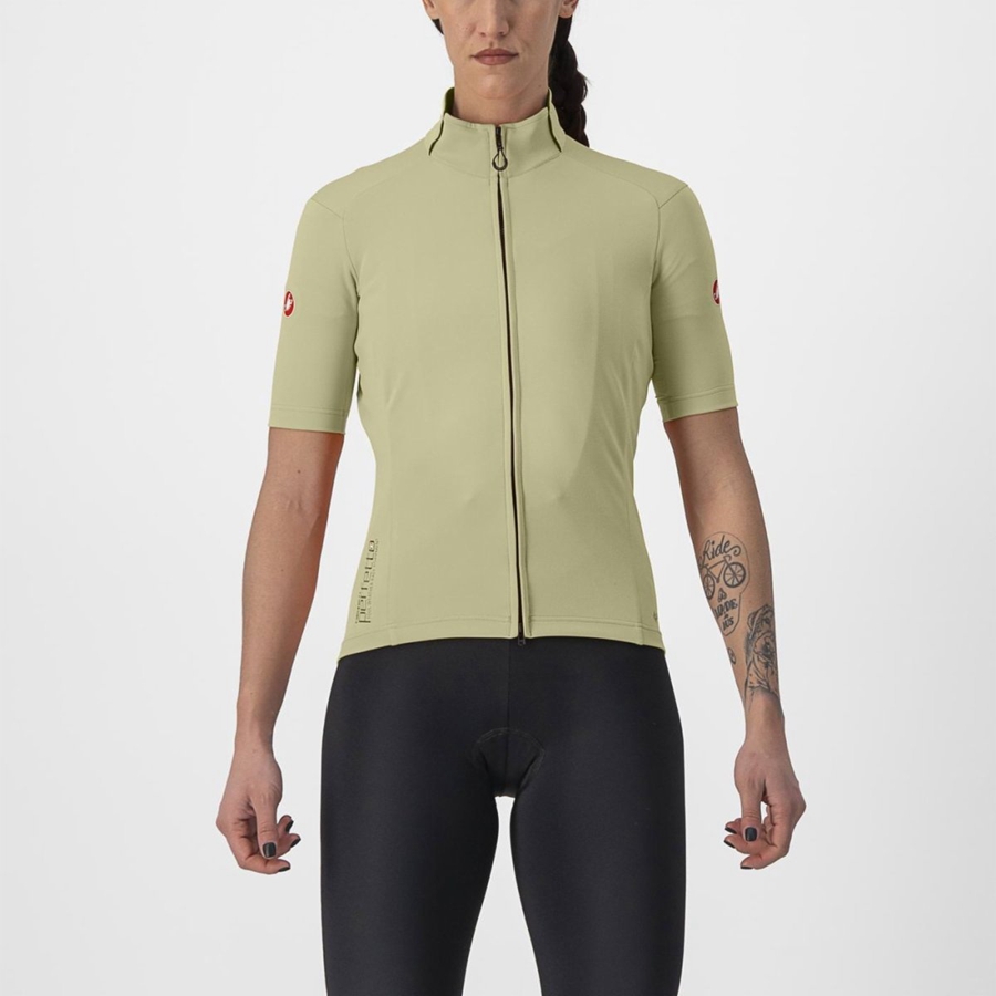 Castelli PERFETTO RoS 2W WIND Women Jackets Green | HVLKAN-329