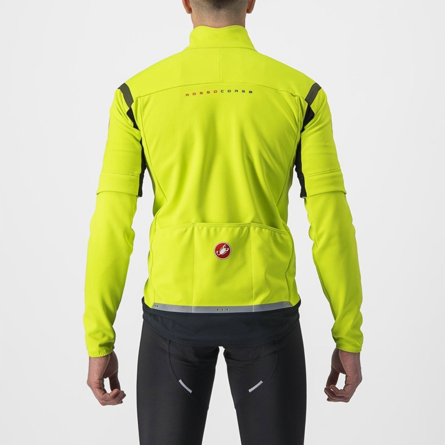 Castelli PERFETTO RoS 2 CONVERTIBLE Men Jackets Light Green / Dark Grey | XREWGT-347