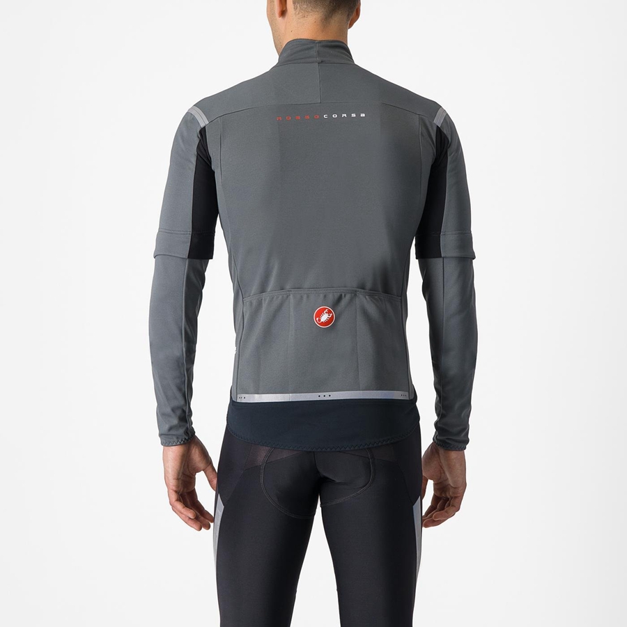 Castelli PERFETTO RoS 2 CONVERTIBLE Men Jackets Grey / Silver | LRHQYT-623