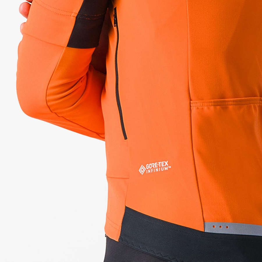 Castelli PERFETTO RoS 2 CONVERTIBLE Men Jackets Red Orange / Dark Grey | ICUXOY-258