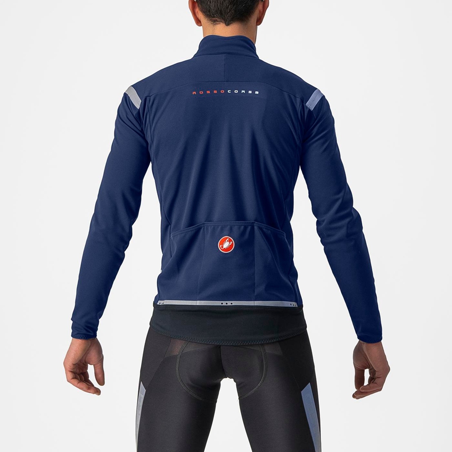 Castelli PERFETTO RoS 2 Men Jackets Blue / Silver | IRWCPD-940