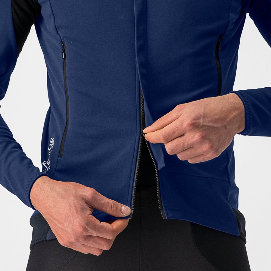 Castelli PERFETTO RoS 2 Men Jackets Blue / Silver | IRWCPD-940