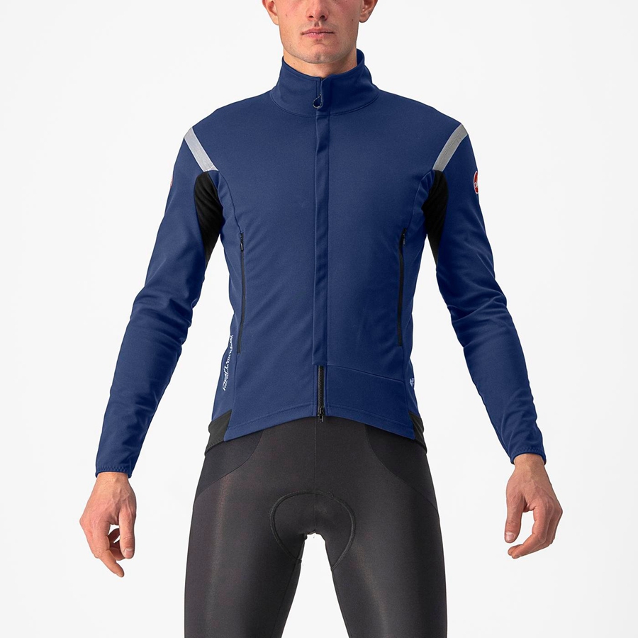 Castelli PERFETTO RoS 2 Men Jackets Blue / Silver | IRWCPD-940