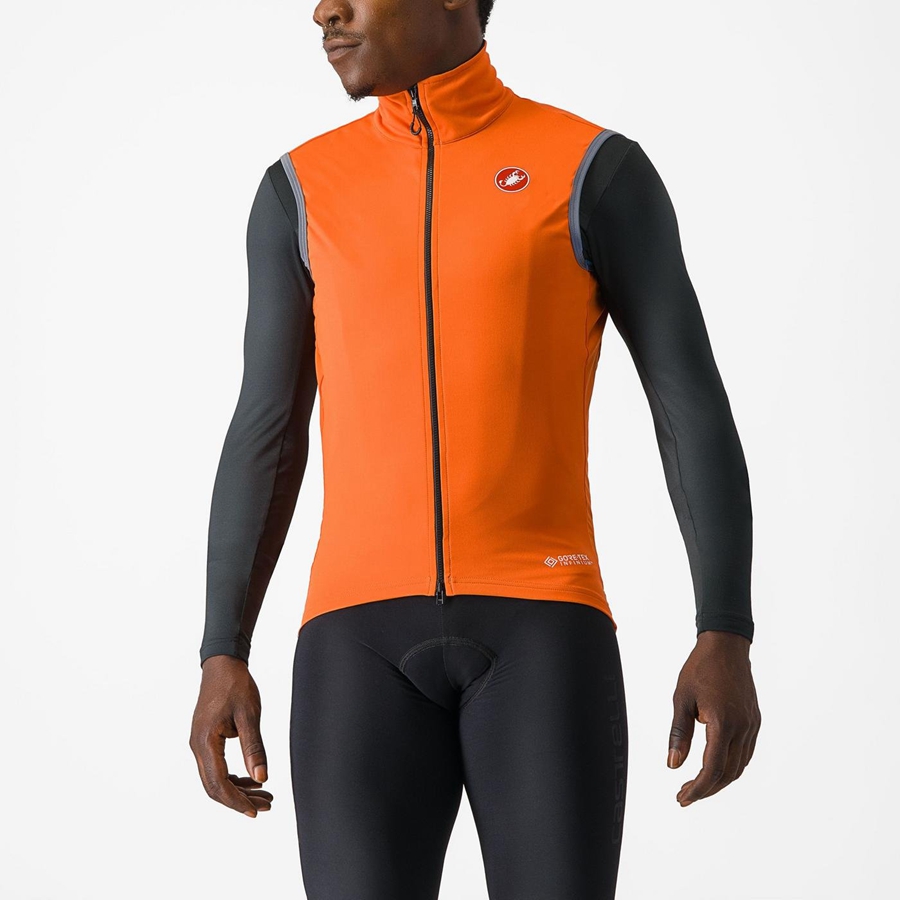 Castelli PERFETTO RoS 2 Men Vest Red Orange | YFXIHE-281