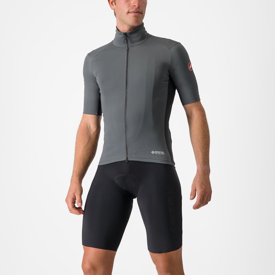 Castelli PERFETTO RoS 2 WIND Men Jackets Grey | YPBWEI-329