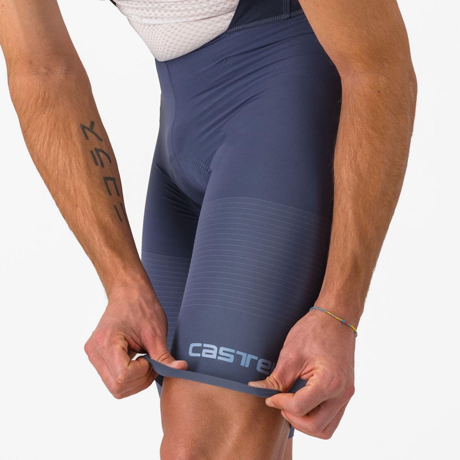 Castelli PREMIO Men Bib Shorts Blue / Grey Blue | QDRUFC-167