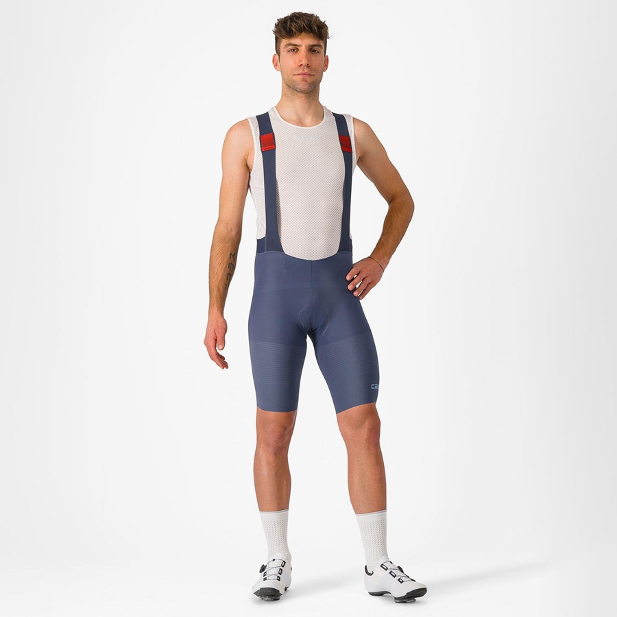 Castelli PREMIO Men Bib Shorts Blue / Grey Blue | QDRUFC-167