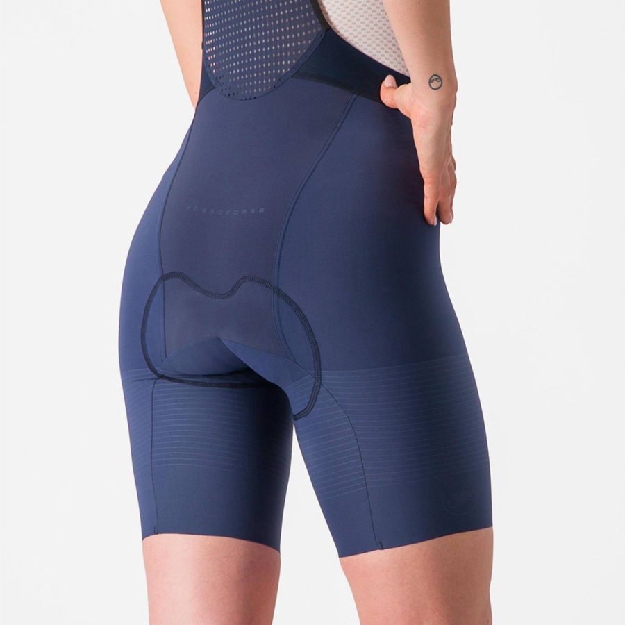 Castelli PREMIO W Women Bib Shorts Blue / Grey Blue | CJDABG-153