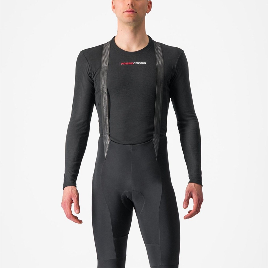 Castelli PROSECCO TECH LONG SLEEVE Men Base Layer Black | IAETXL-749