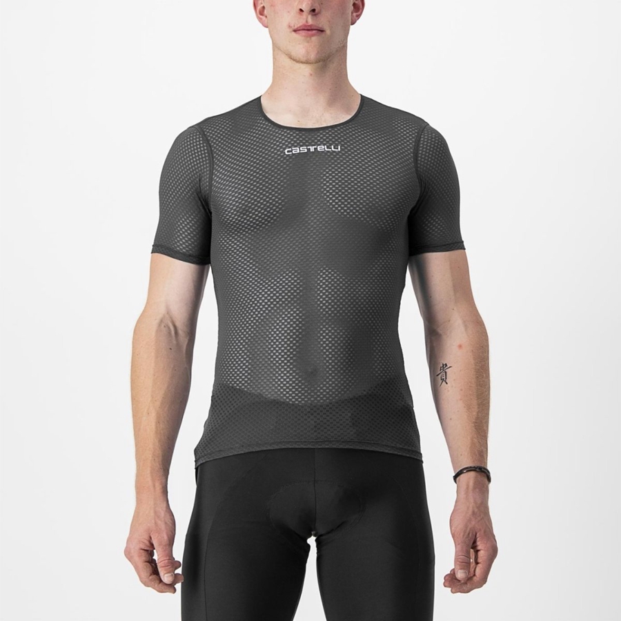 Castelli PRO MESH 2.0 SHORT SLEEVE Men Base Layer Black | KIDOHA-159