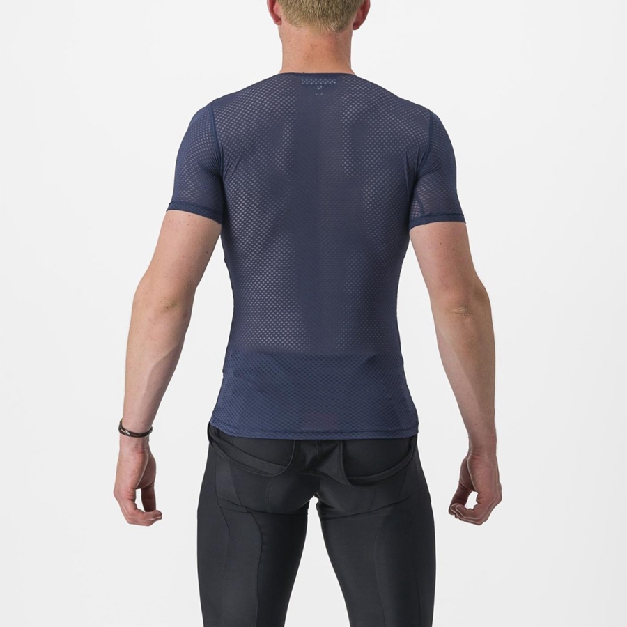 Castelli PRO MESH 2.0 SHORT SLEEVE Men Base Layer Blue | NHVJCA-314