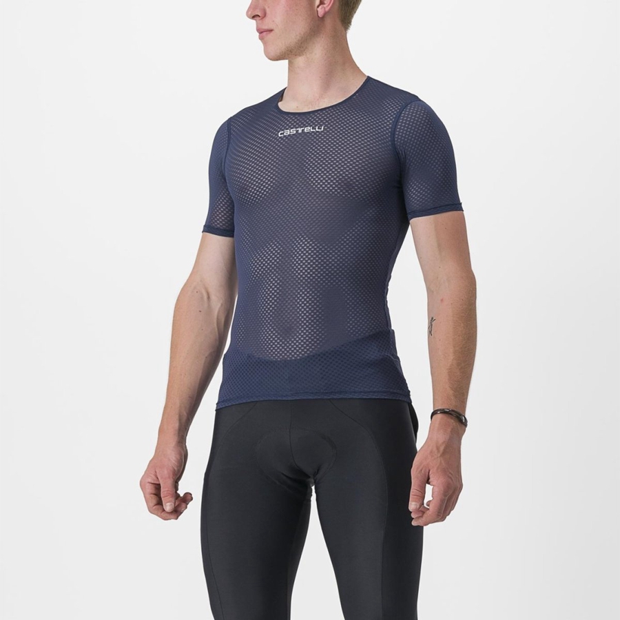 Castelli PRO MESH 2.0 SHORT SLEEVE Men Base Layer Blue | NHVJCA-314