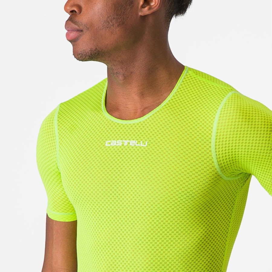 Castelli PRO MESH 2.0 SHORT SLEEVE Men Base Layer Light Green | VUYWTH-371