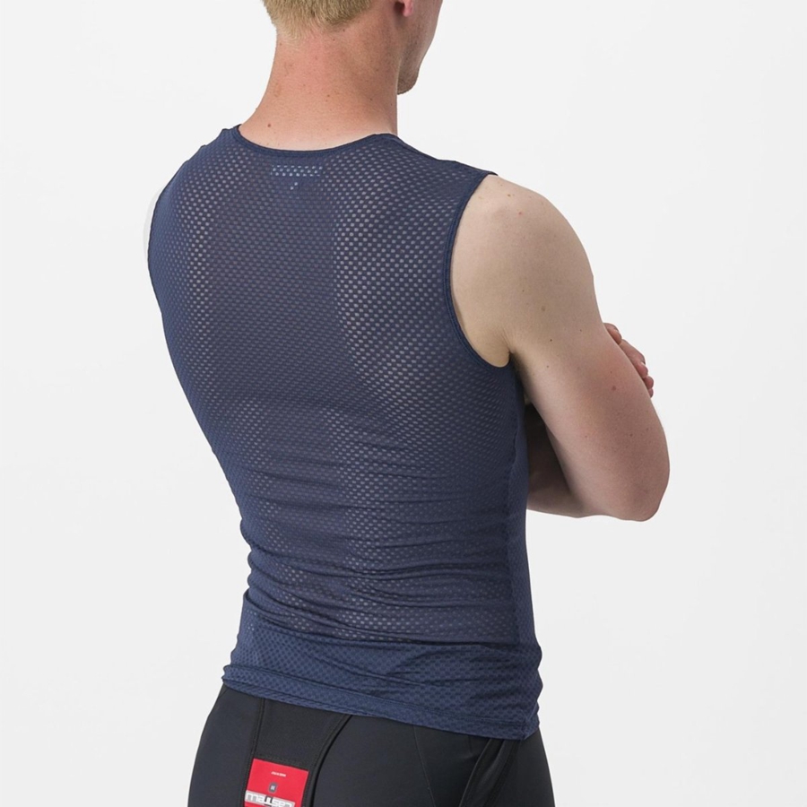 Castelli PRO MESH 2.0 SLEEVELESS Men Base Layer Blue | PJMHNG-297