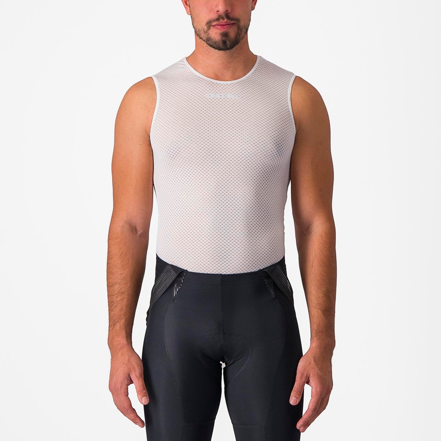 Castelli PRO MESH 2.0 SLEEVELESS Men Base Layer White | UVGLFI-247