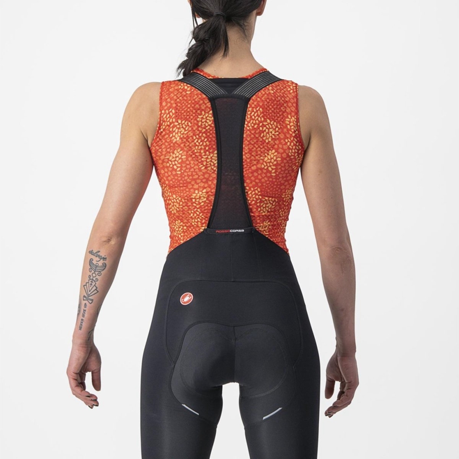 Castelli PRO MESH 4 W SLEEVELESS Women Base Layer Orange | ZUOGEH-107