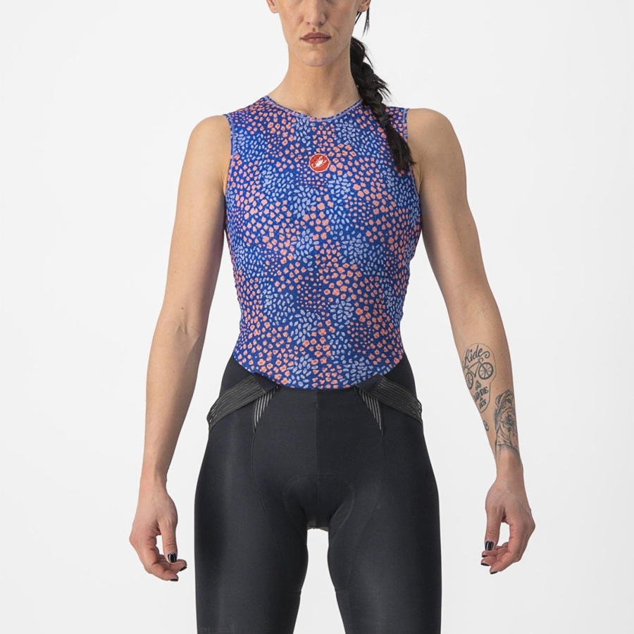 Castelli PRO MESH 4 W SLEEVELESS Women Base Layer Purple White | OAKGMR-052