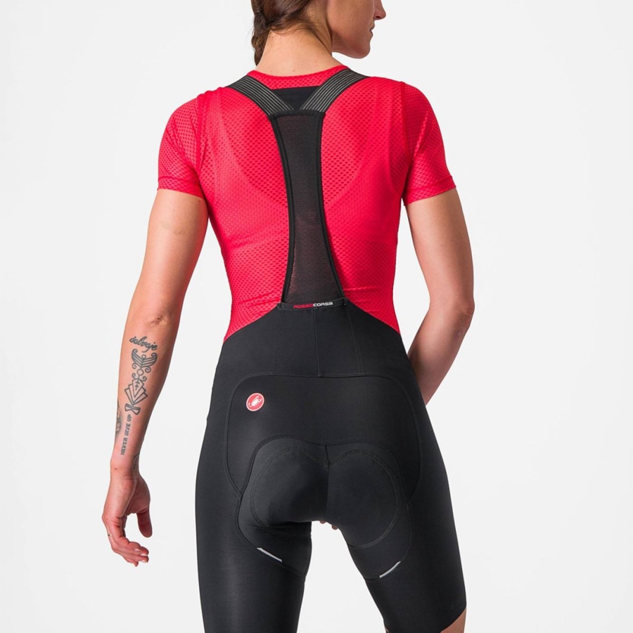 Castelli PRO MESH W SHORT SLEEVE Women Base Layer Red | SWRLUY-893