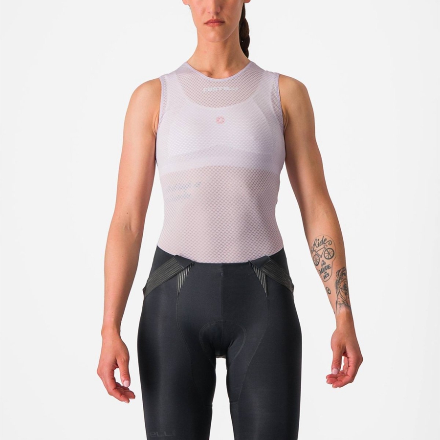 Castelli PRO MESH W SLEEVELESS Women Base Layer Purple White | TGFPVA-746