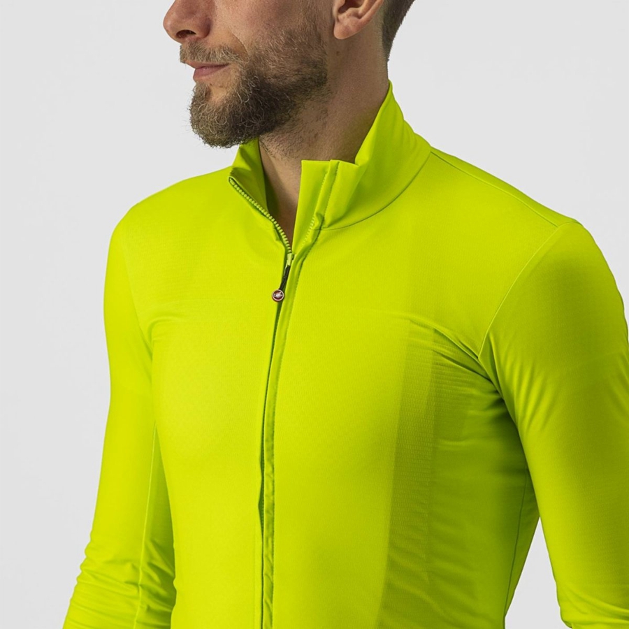 Castelli PRO THERMAL MID LS Men Jersey Light Green | DXJAKF-453