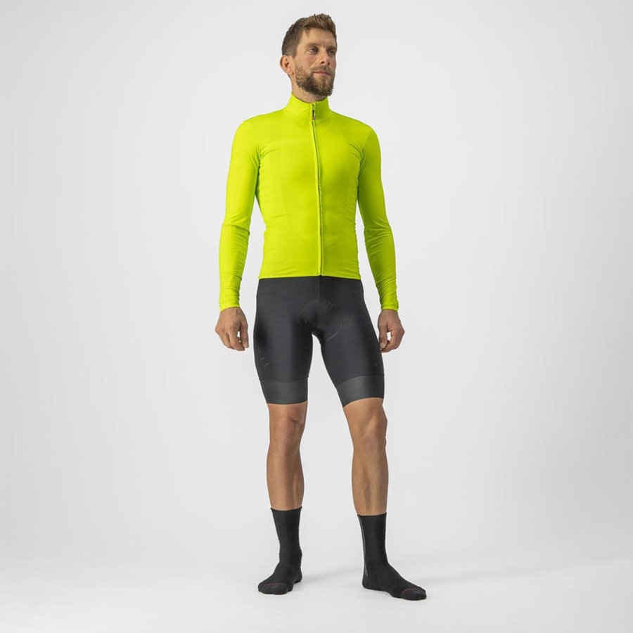 Castelli PRO THERMAL MID LS Men Jersey Light Green | DXJAKF-453