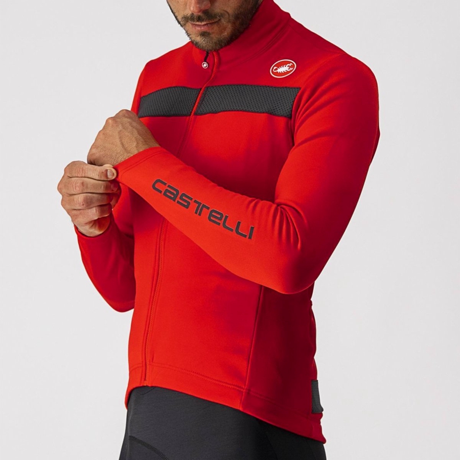 Castelli PURO 3 FZ Men Jersey Red / Black | CRMWIT-192