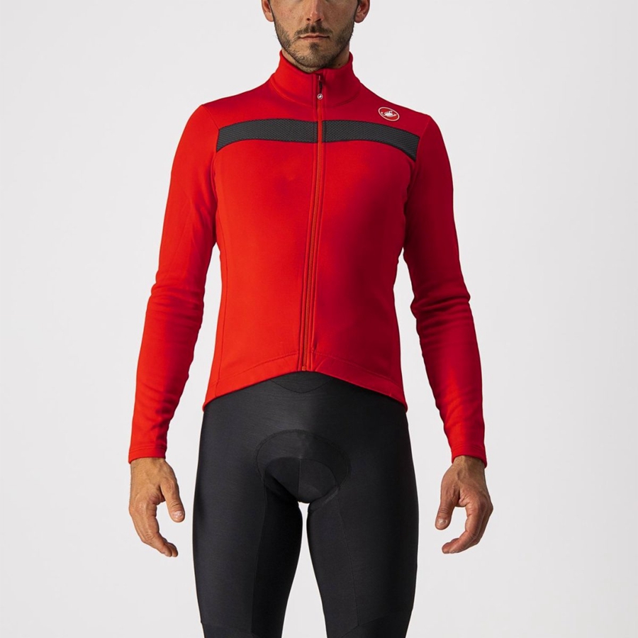 Castelli PURO 3 FZ Men Jersey Red / Black | CRMWIT-192