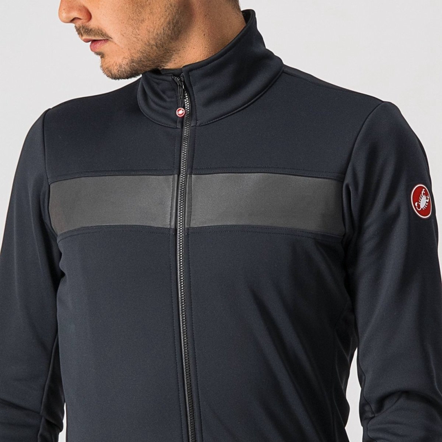 Castelli RADDOPPIA 3 Men Jackets Black / Black | KXCMUF-475