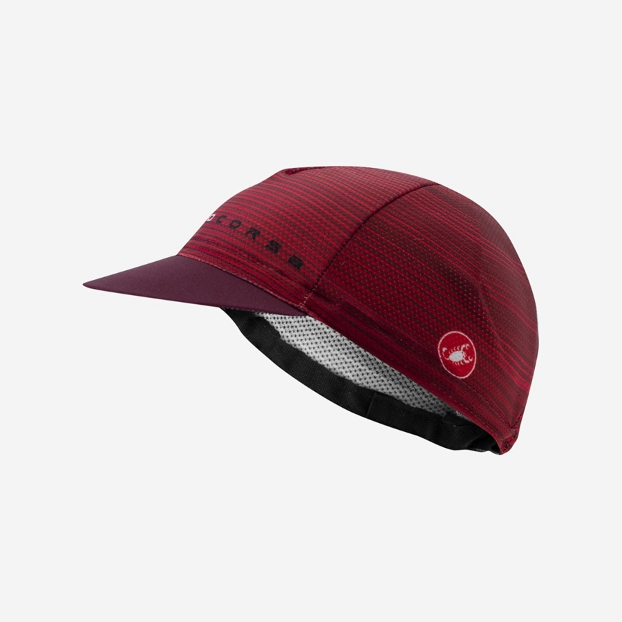 Castelli ROSSO CORSA Men Cap Burgundy | DBMJKS-018