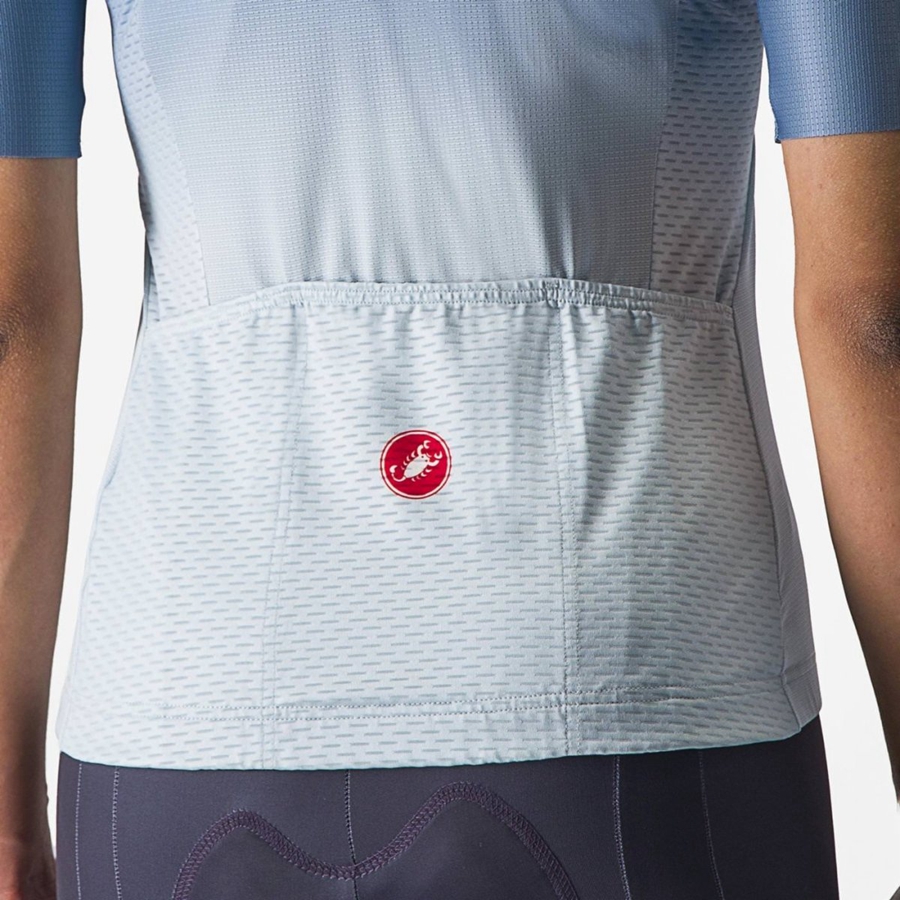 Castelli SALITA Women Jersey Grey Blue / Blue | YVNHXM-813