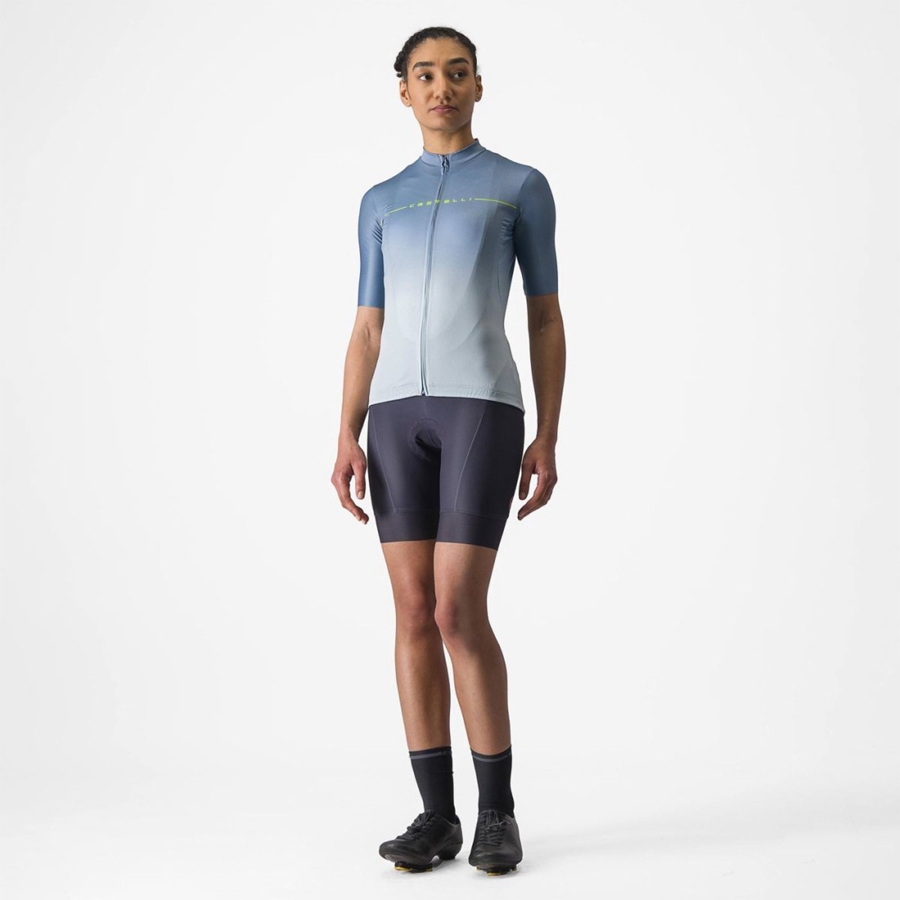 Castelli SALITA Women Jersey Grey Blue / Blue | YVNHXM-813