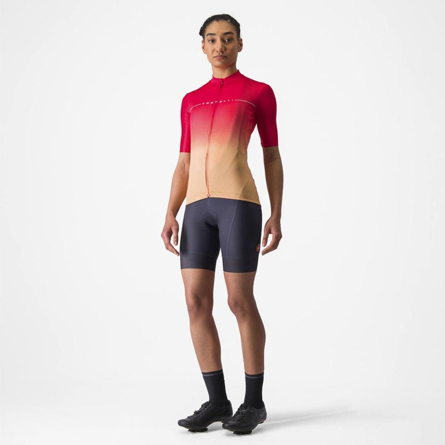 Castelli SALITA Women Jersey Orange / White | XVKAUB-791