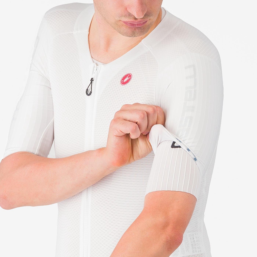 Castelli SANREMO BTW X2 Men Speedsuits White Blue | AMKHBP-724