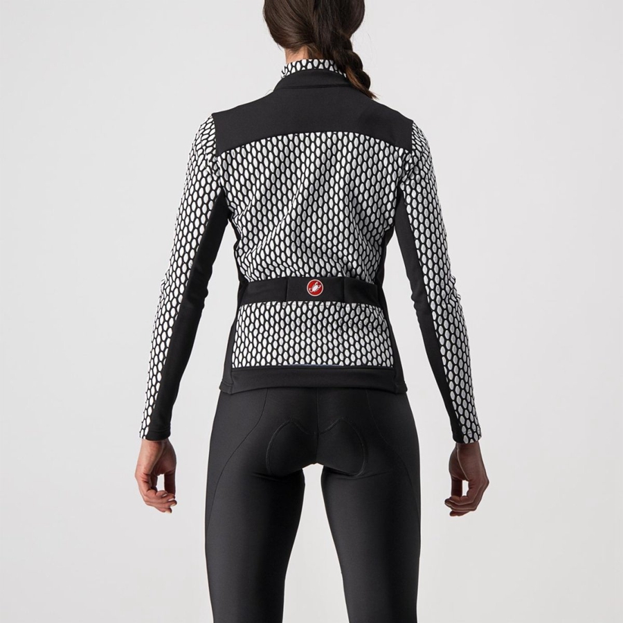 Castelli SFIDA 2 FZ Women Jersey Black / White | UXGDBN-158