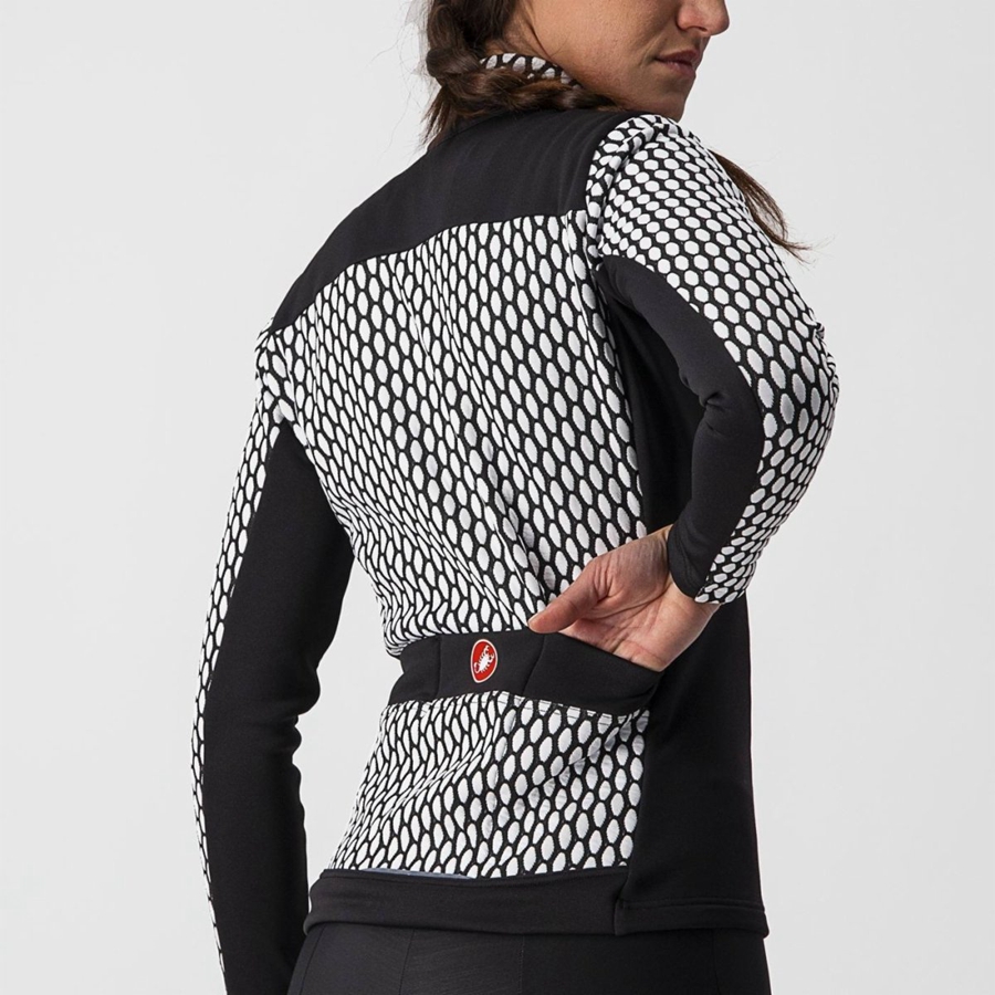 Castelli SFIDA 2 FZ Women Jersey Black / White | UXGDBN-158