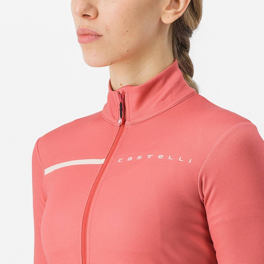 Castelli SINERGIA 2 FZ Women Jersey Red / Cream Pink | FRZPEO-591