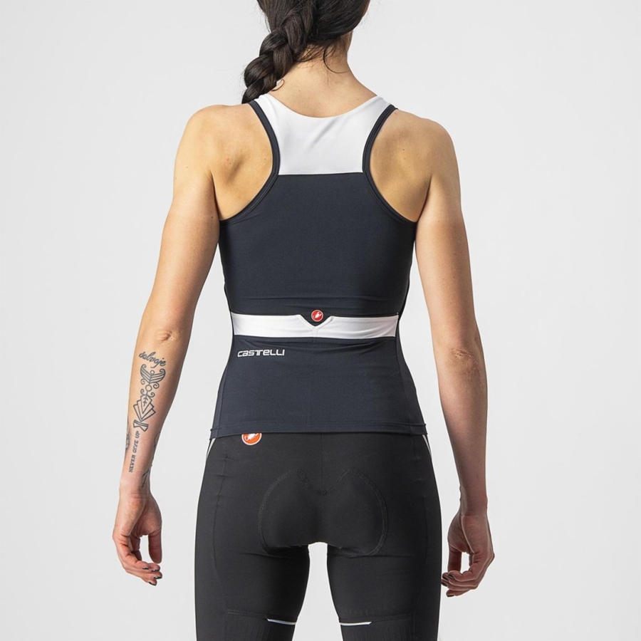 Castelli SOLARIS TOP Women Jersey Black / White | NWJESD-917