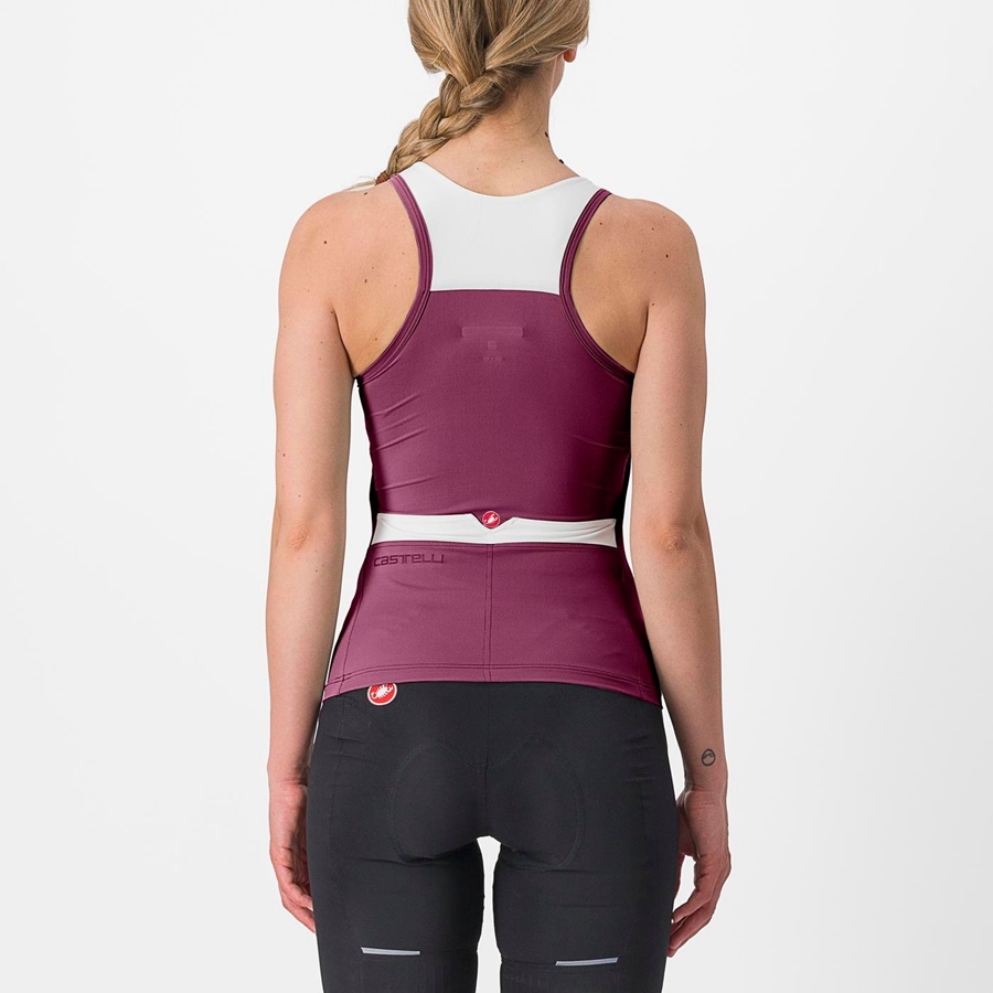 Castelli SOLARIS TOP Women Jersey Deep Purple / White | IECGRQ-936