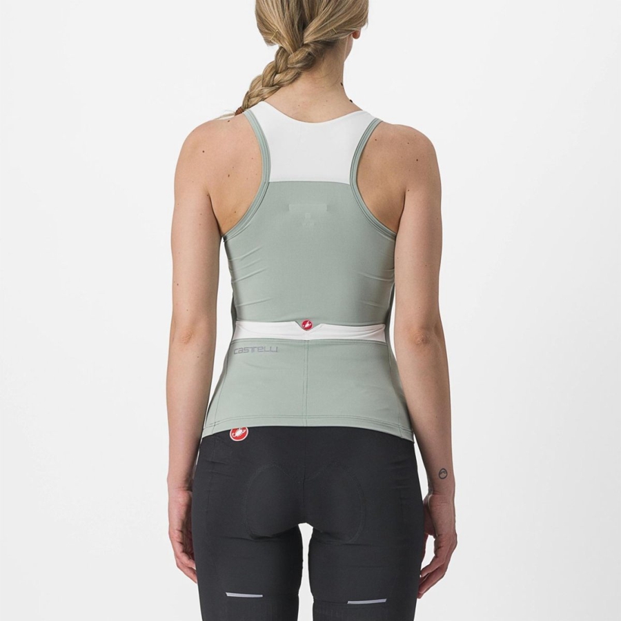 Castelli SOLARIS TOP Women Jersey Green / White | HDTCBE-803