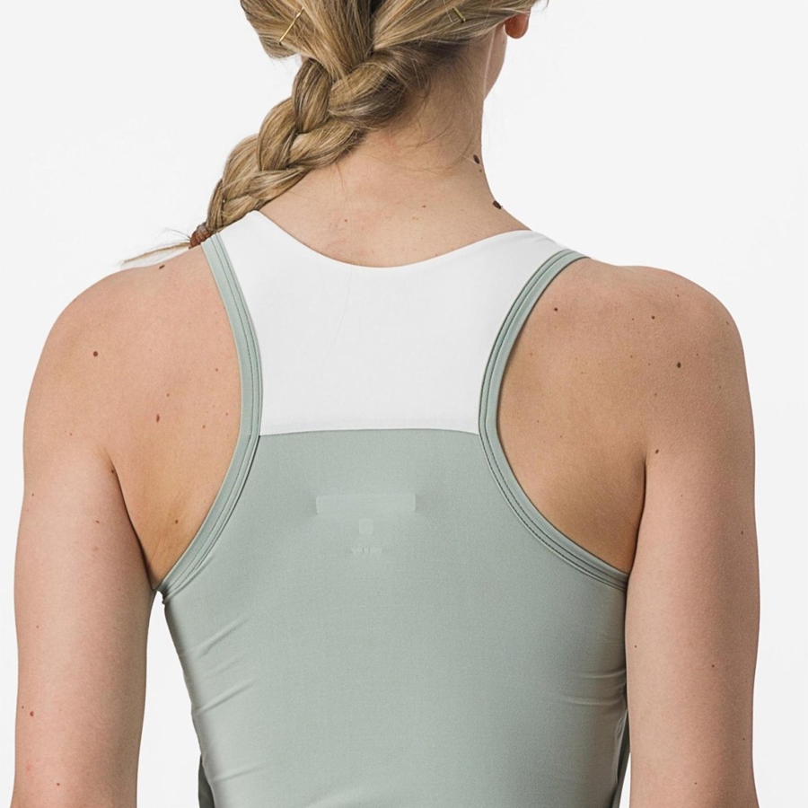 Castelli SOLARIS TOP Women Jersey Green / White | HDTCBE-803